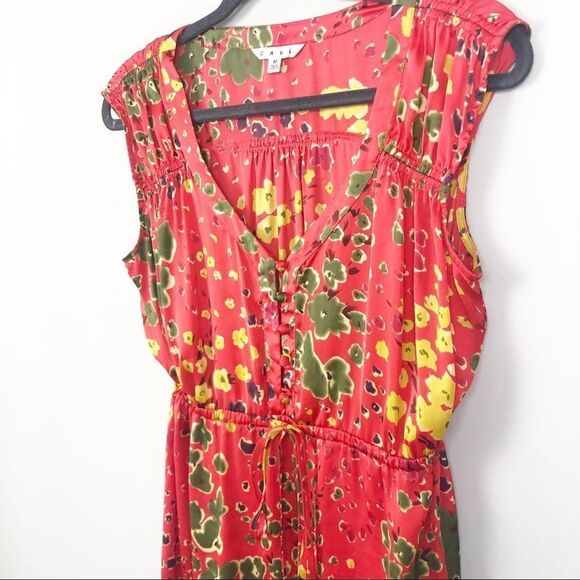 CABI | Wildflower Art Teacher Tunic Blouse Red Women’s Size Medium - Picture 2 of 9